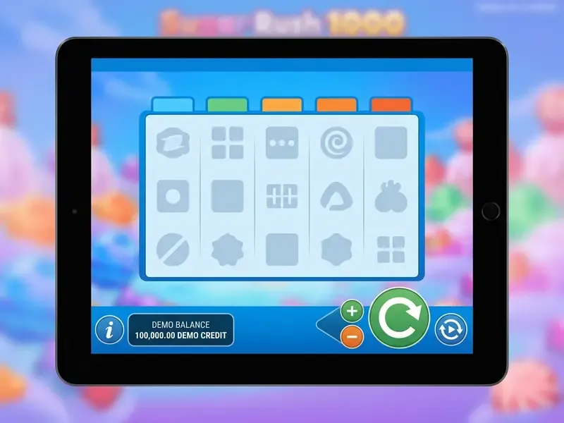 Sugar Rush 1000 demo, διεπαφή δωρεάν παιχνιδιού